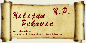 Milijan Peković vizit kartica